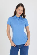 Polo pique γυναικεία μπλούζα απο 100% μαλλί merino