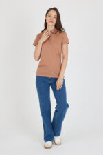 Polo pique γυναικεία μπλούζα απο 100% μαλλί merino - Image 3