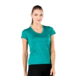 CALIMA - Γυναικεία κοντομάνικη μπλούζα με V λαιμόκοψη από 100% λεπτό μαλλί Merino ιδανική για το καλοκαίρι