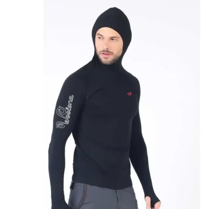 Μπλούζα με κουκούλα ανδρική μαλλί merino για πεζοπορία και ορειβασία