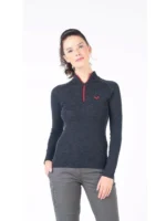 VEGA Γυναικεία μπλούζα από 100% μαλλί merino με φερμουάρ 1/4 - Image 11