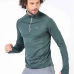 Ζιβάγκο ανδρική μπλούζα από 100% μαλλί Merino με φερμουάρ