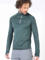 Ζιβάγκο ανδρική μπλούζα από 100% μαλλί Merino με φερμουάρ
