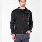 Ανδρικό φούτερ merino hoodie Active με κουκούλα και full zip
