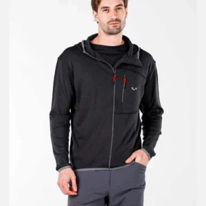 Ανδρικό φούτερ merino hoodie Active με κουκούλα και full zip