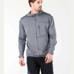Ανδρικό φούτερ merino Maestro Active με κουκούλα και full zip