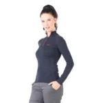 VEGA Γυναικεία μπλούζα από 100% μαλλί merino με φερμουάρ 1/4 - Image 12