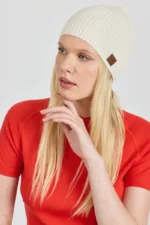 Γυναικείος και ανδρικός white σκούφος Merino