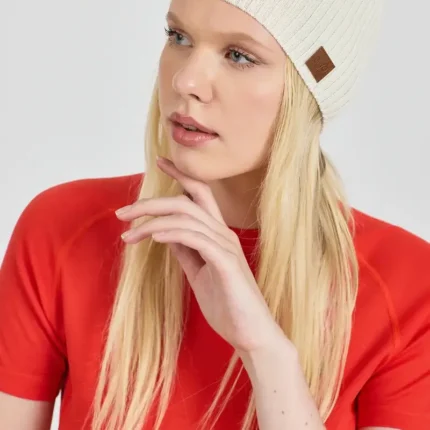 Γυναικείος και ανδρικός white σκούφος Merino
