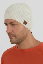 Γυναικείος και ανδρικός white σκούφος Merino