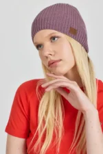 Γυναικείος και ανδρικός βιολετί σκούφος Merino