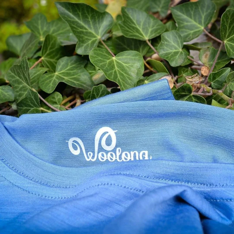 Ανδρική μπλε μπλούζα από 100% μαλλί μερινό Woolona