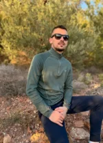 Ζιβάγκο ανδρική μπλούζα από 100% μαλλί Merino με φερμουάρ